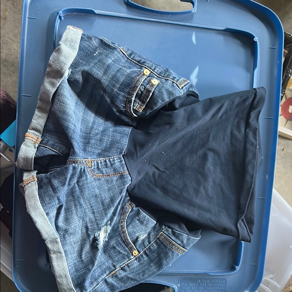 Luxe Essentials Apparel Blue Denim Maternity shorts